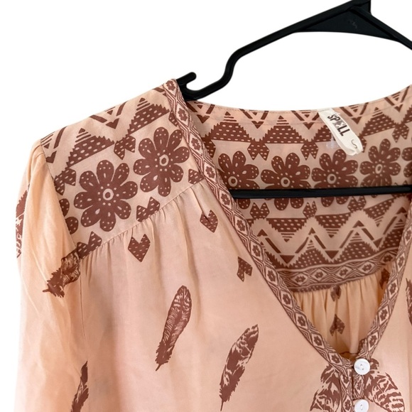 Spell & the Gypsy Bohemian Feather Skull Print Romper - Picture 5 of 9